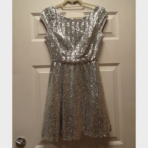 Silver sequin dress